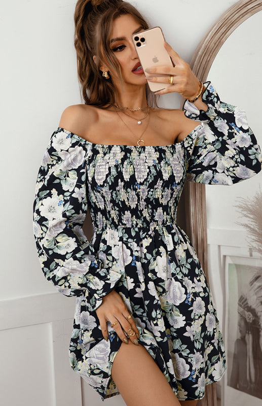 Floral Square Neck Woven Mini Dress