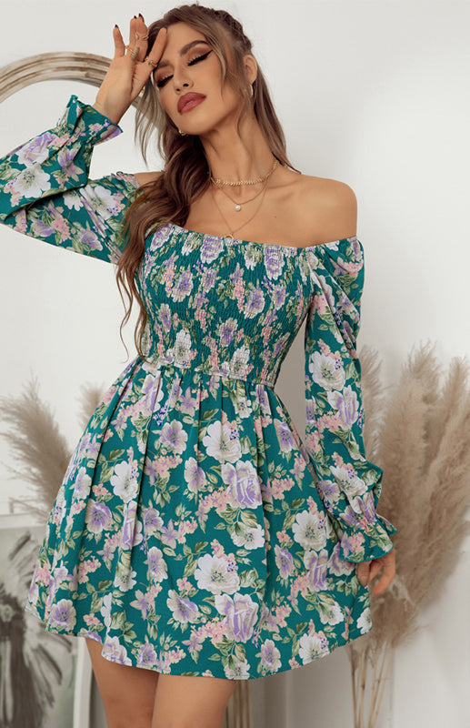 Floral Square Neck Woven Mini Dress