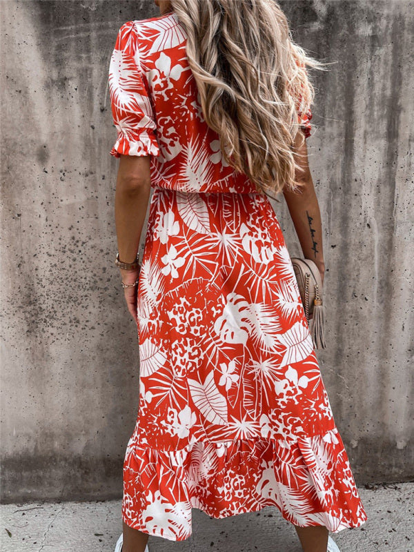 Floral Print Sleeveless Vacation Maxi Dress