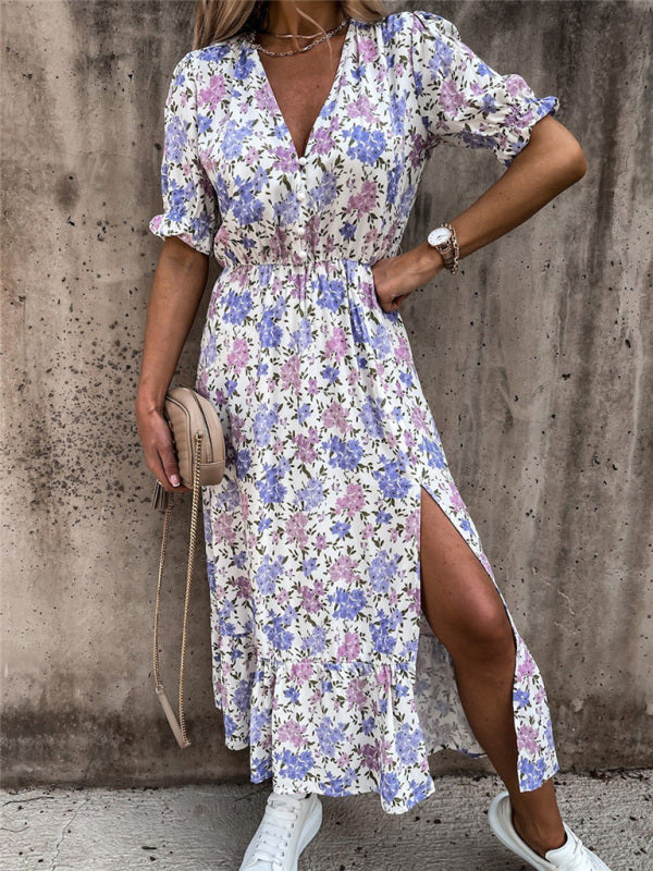 Floral Print Sleeveless Vacation Maxi Dress