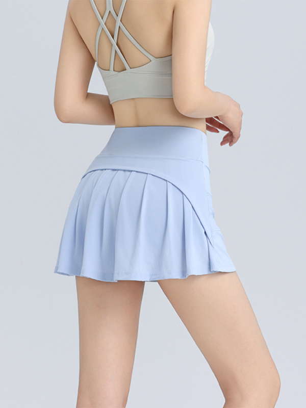 Sports short skirt anti-exposure high waist hip lifting running tennis skirt breathable A-line skirt