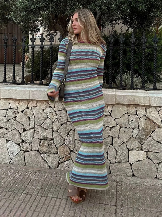 Striped knit dress