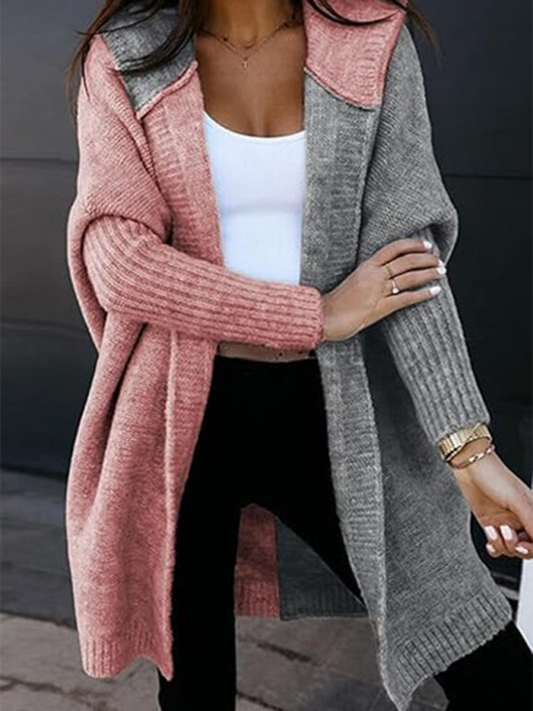 Women's Fashion Open Cardigan Hooded Loose Knitted Sweater